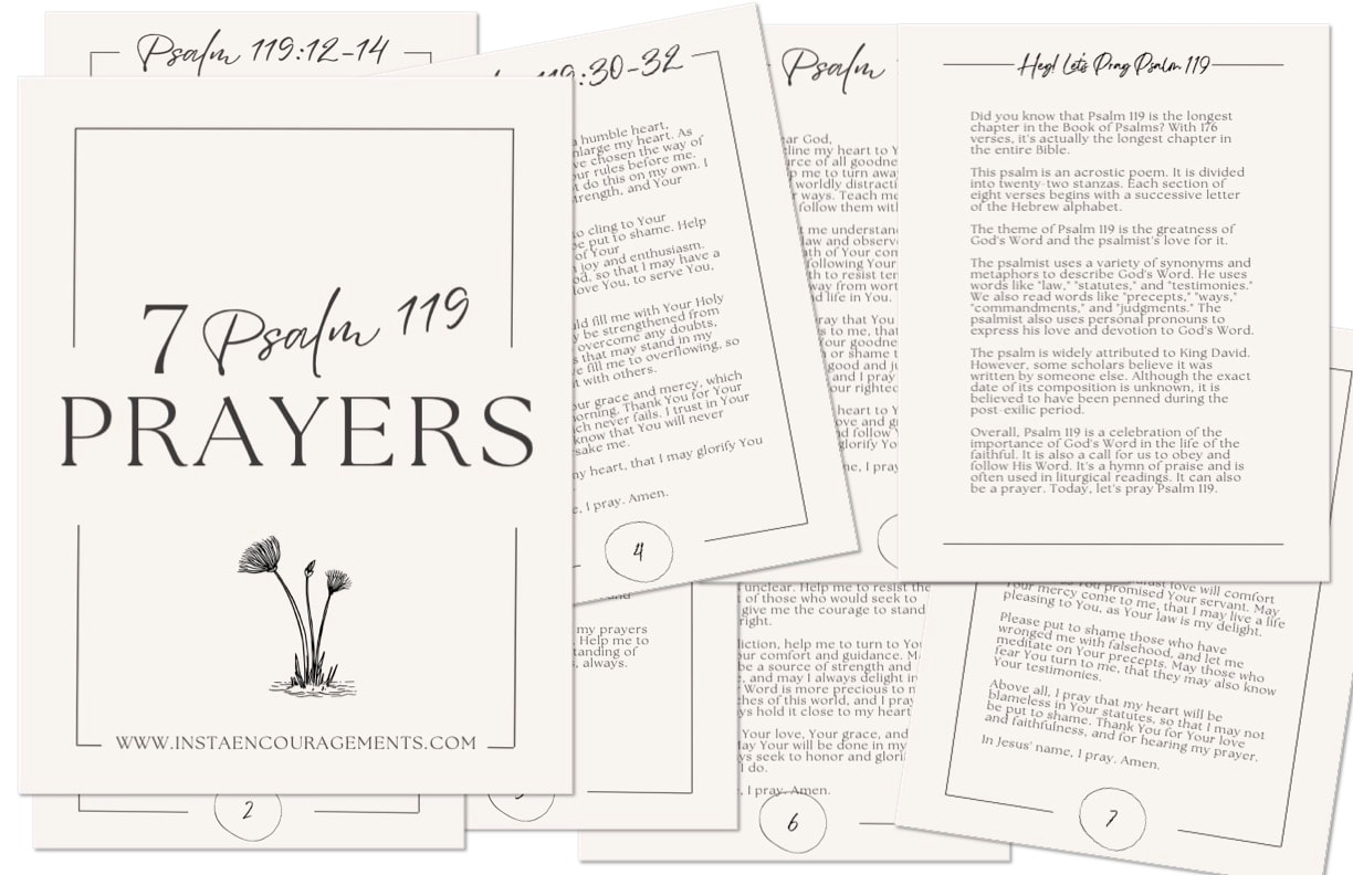 7 Psalm 119 Prayers printable