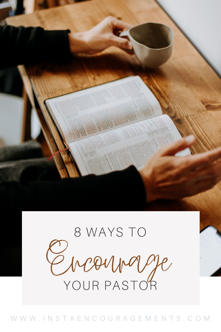 8 Ways to Encourage Your PastorL Today we're going to talk about 8 simple ways we can be an encouragement to the shepherd of our flock-- our pastor. Pastors can be the loneliest people in the church. Often their hours are long, the pay minimal, the criticism considerable and constant. Feelings of disappointment, discouragement, and defeat may plague the best of them. In this post, we will consider 8 simple ways we can be an encouragement to them. I hope this will encourage you to be an encourager!