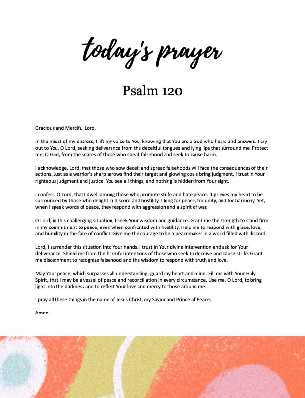 A Journey of Worship Psalm 120 Prayer