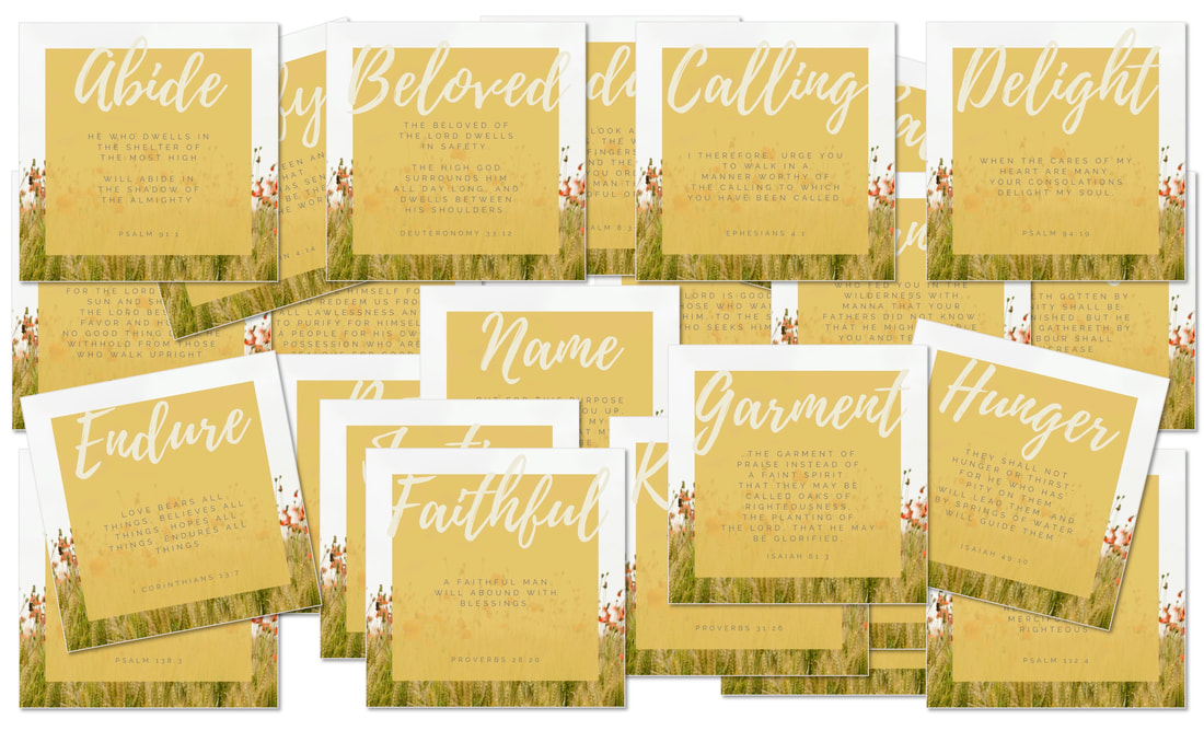 The ABCs of God's Love Letter Scripture Memory Cards layout