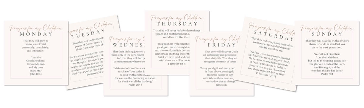 7 Things I Pray Over My Adult Children Prayer Prompt Cards