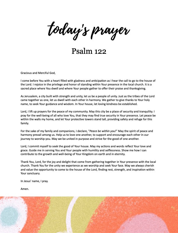 Psalm 122 prayer