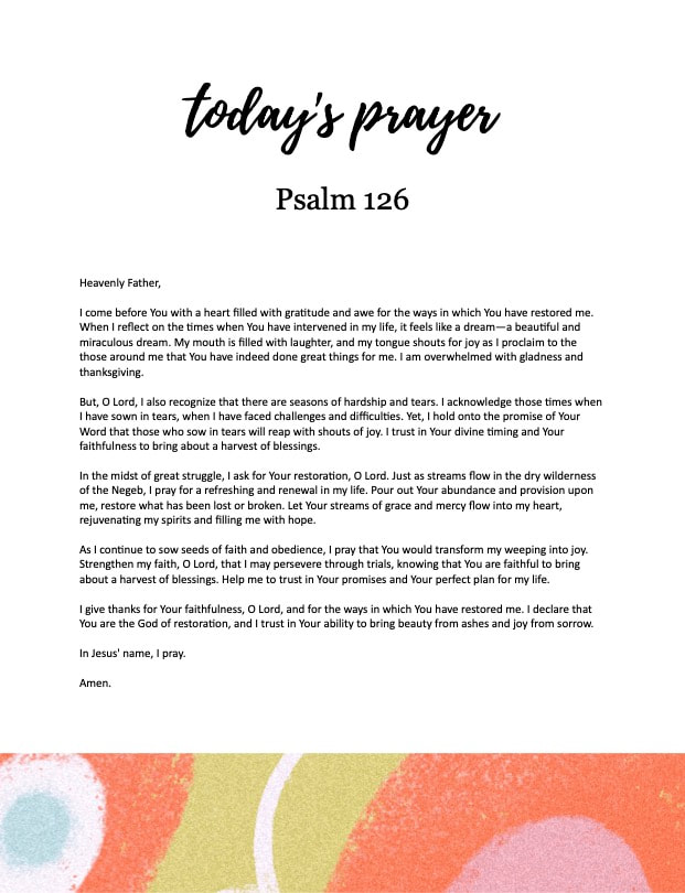 Psalm 126 Prayer