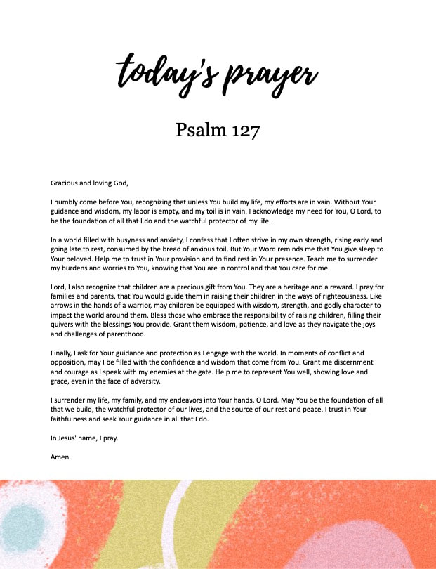Psalm 127 prayer