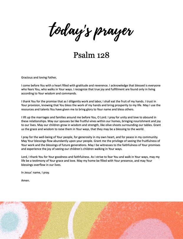 Psalm 128 prayer