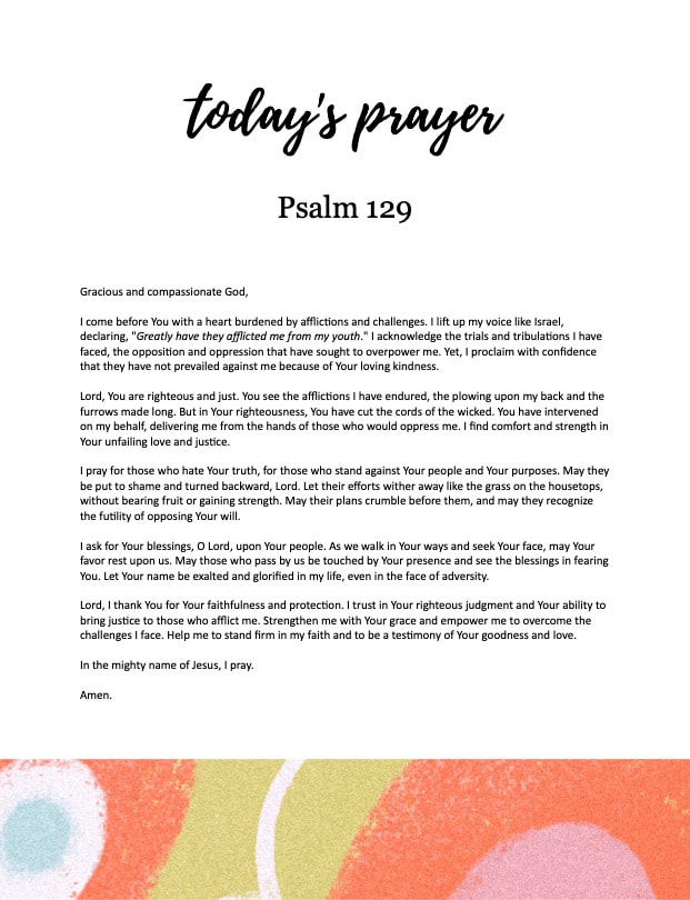 Psalm 129 prayer