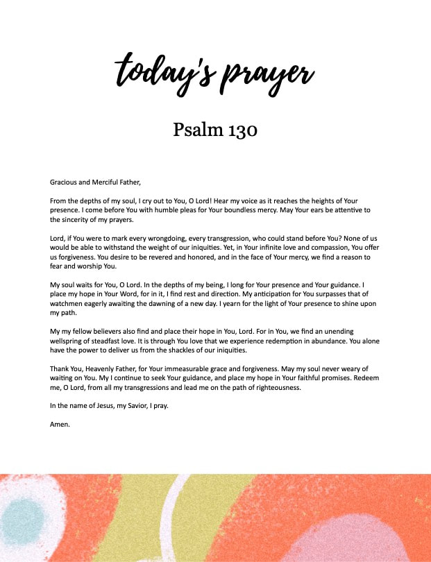 Psalm 130 prayer
