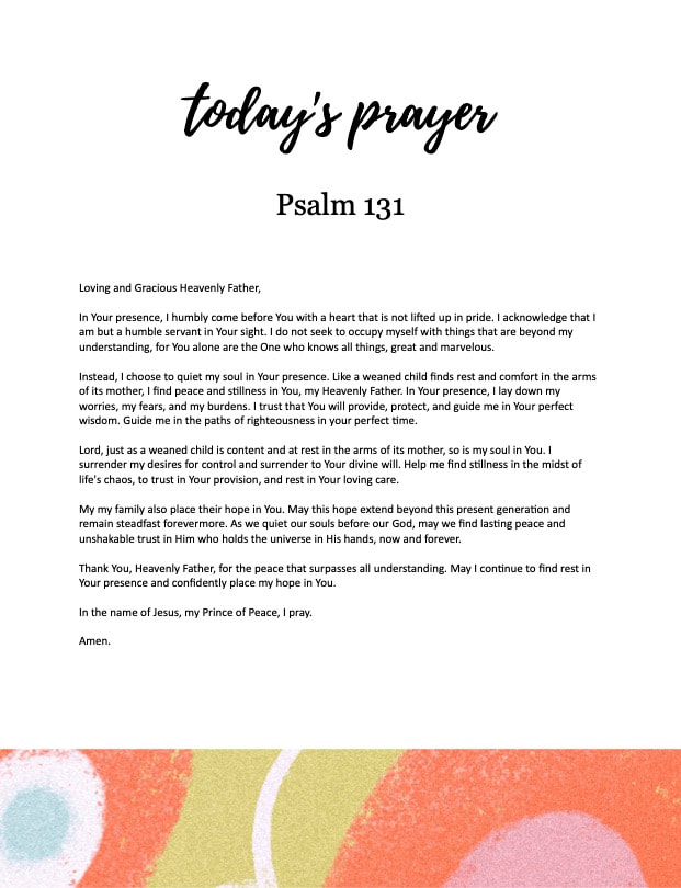 Psalm 131 prayer