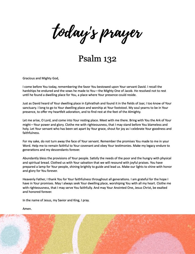 Psalm 132 prayer