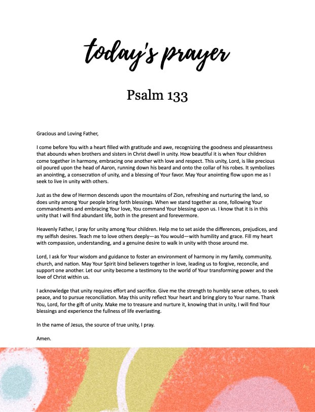 Psalm 133 prayer