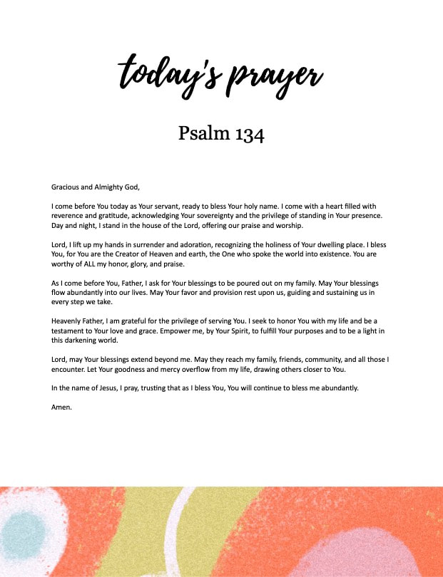 Psalm 134 prayer