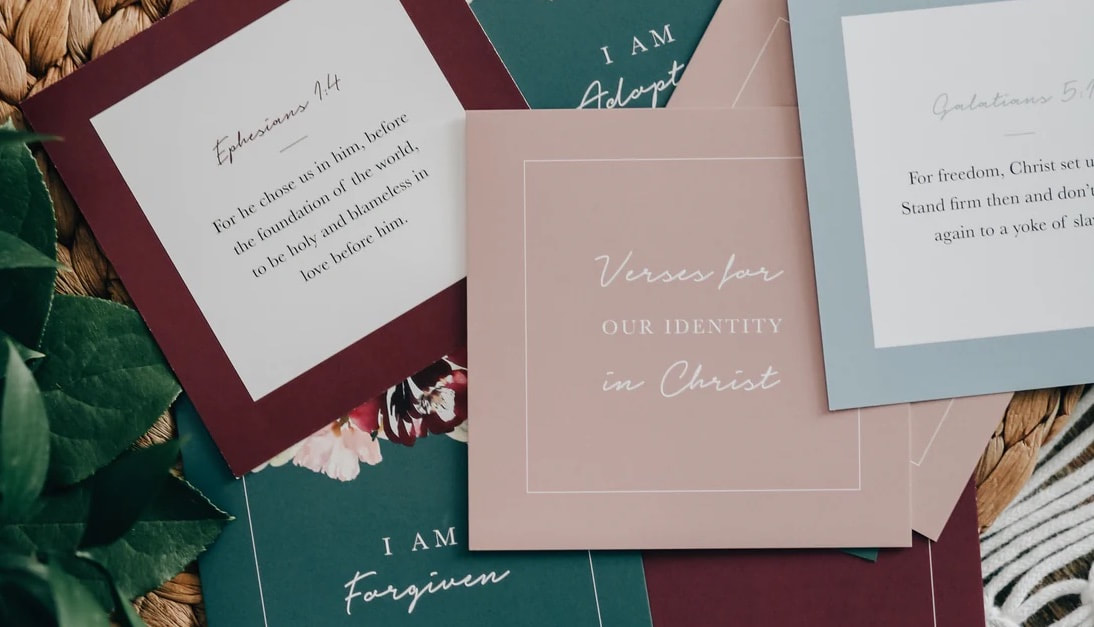 Who I Am in Christ verse card set